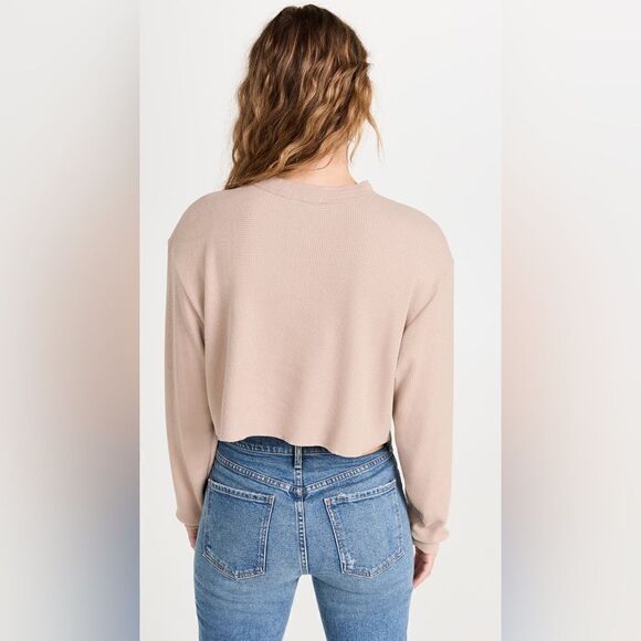 LNA Malo Waffle Henley Sz S Taupe - Picture 2 of 8